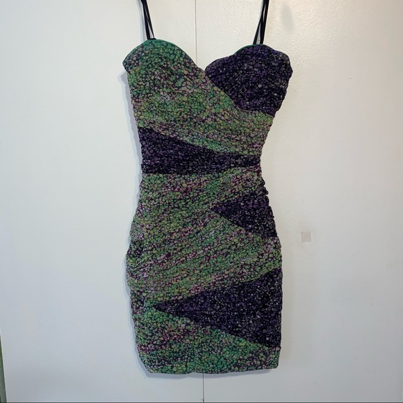 💔SOLD VIA DEPOP 💔BCBGMAXAZRIA Pastel Mini Dress Strapless SIZE 0 - Picture 6 of 6